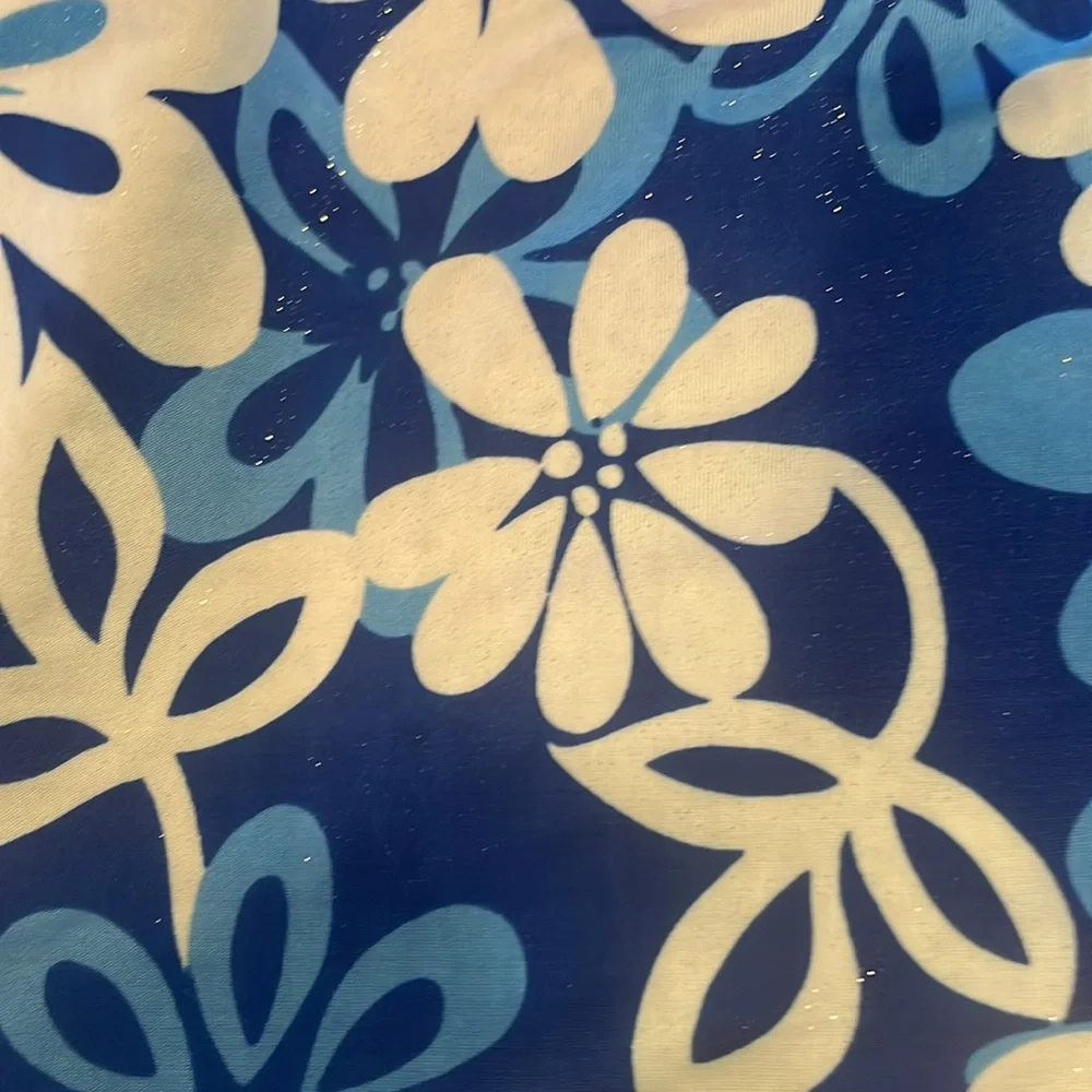 Y2K swim skirt floral cottagecore mod blue girls size 10 - Picture 3 of 9